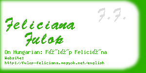 feliciana fulop business card