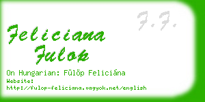 feliciana fulop business card